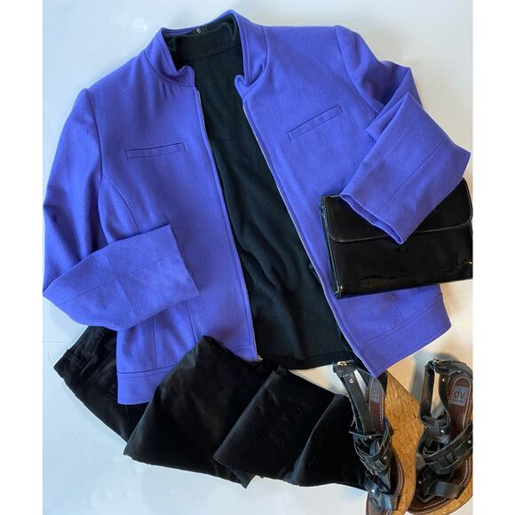 J.G. Hook Collarless Purple Wool Jacket - Picture 5 of 16